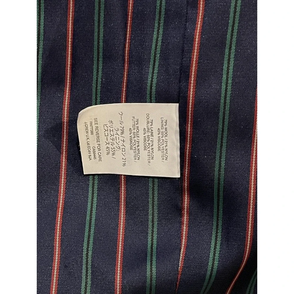 JCrew Stadium Cloth Nello Gori Jacket Wool Blend Blue Women's Sz 4 Excellent - Picture 9 of 10